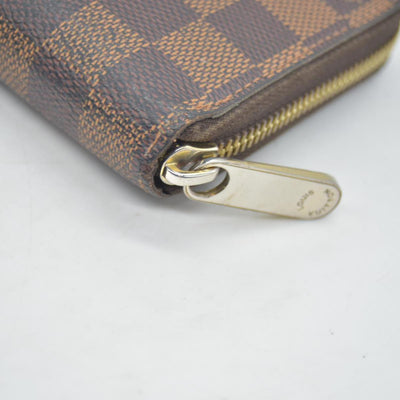 Louis Vuitton Damier Zippy Zip Around Long Wallet Purse Brown CA4163