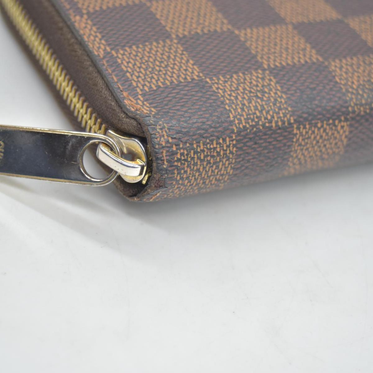 Louis Vuitton Damier Zippy Zip Around Long Wallet Purse Brown CA4163