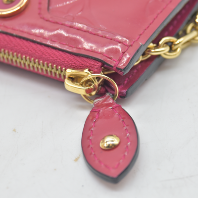 $490 2013 WELL WORN  Louis Vuitton Vernis Key Pouch Rose Indien CONSIGNMENT CA1123