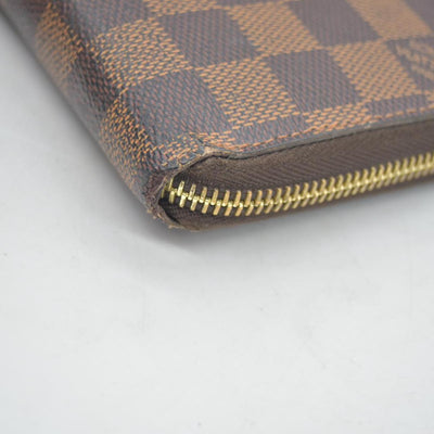 Louis Vuitton Damier Zippy Zip Around Long Wallet Purse Brown CA4163
