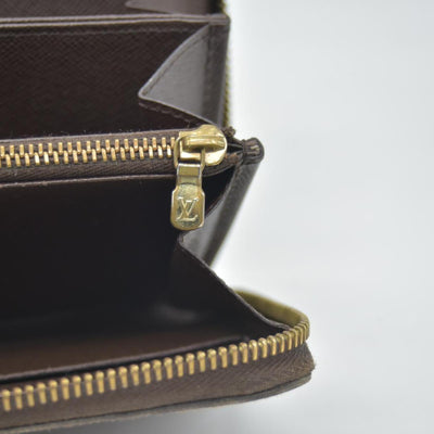 Louis Vuitton Damier Zippy Zip Around Long Wallet Purse Brown CA4163