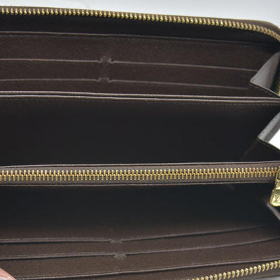 Louis Vuitton Damier Zippy Zip Around Long Wallet Purse Brown CA4163