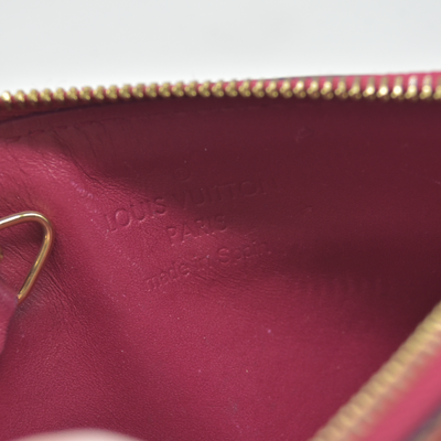 $490 2013 WELL WORN  Louis Vuitton Vernis Key Pouch Rose Indien CONSIGNMENT CA1123