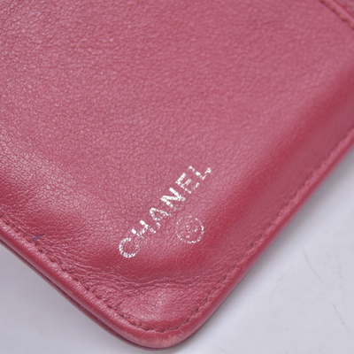 $1400 Chanel 2012 Red Quilted Caviar Leather CC-Stitch Organizer Wallet 10021115
