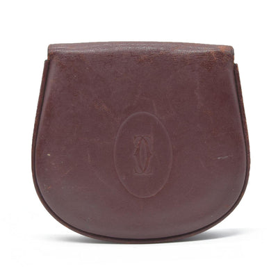 Cartier Red Must de Cartier Leather Coin Pouch Dark red