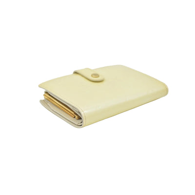 $935 2005 Louis Vuitton Monogram Vernis French Purse Wallet Beige MI0045