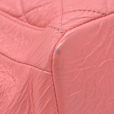 $4500 Chanel Pink CC Chain Drawstring Bucket Bag Leather