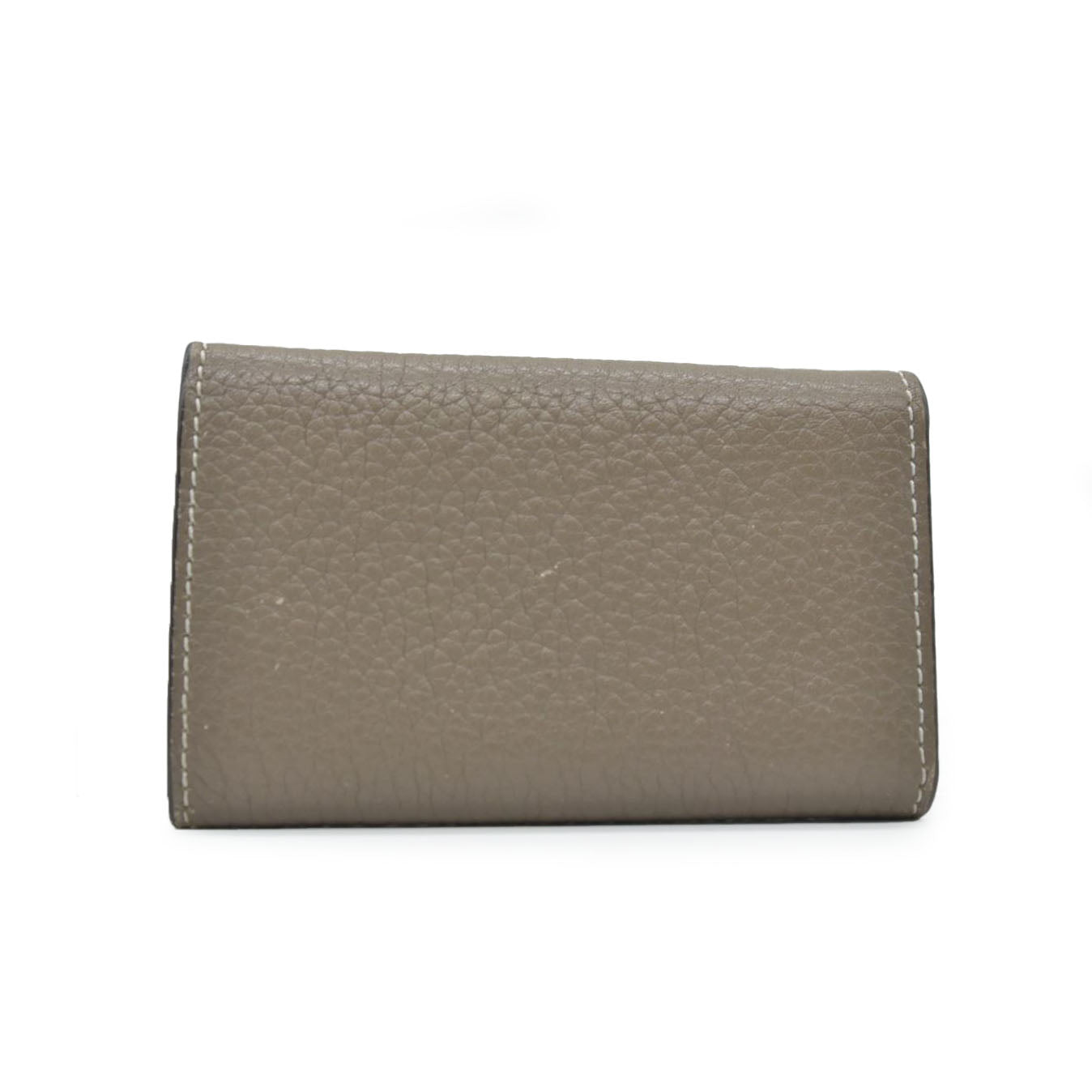 $490 CELINE Logo Leather 6 Ring Key Case Gray