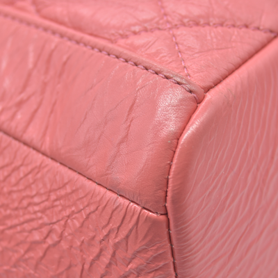 $4500 Chanel Pink CC Chain Drawstring Bucket Bag Leather