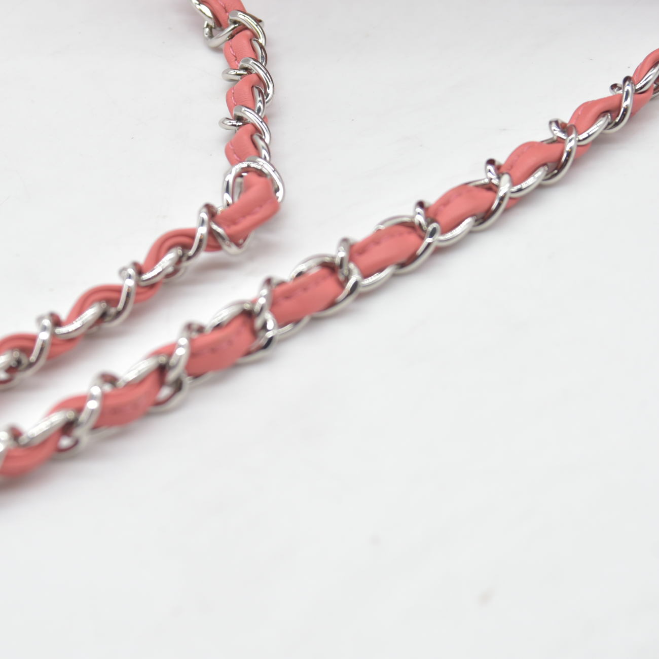 $4500 Chanel Pink CC Chain Drawstring Bucket Bag Leather