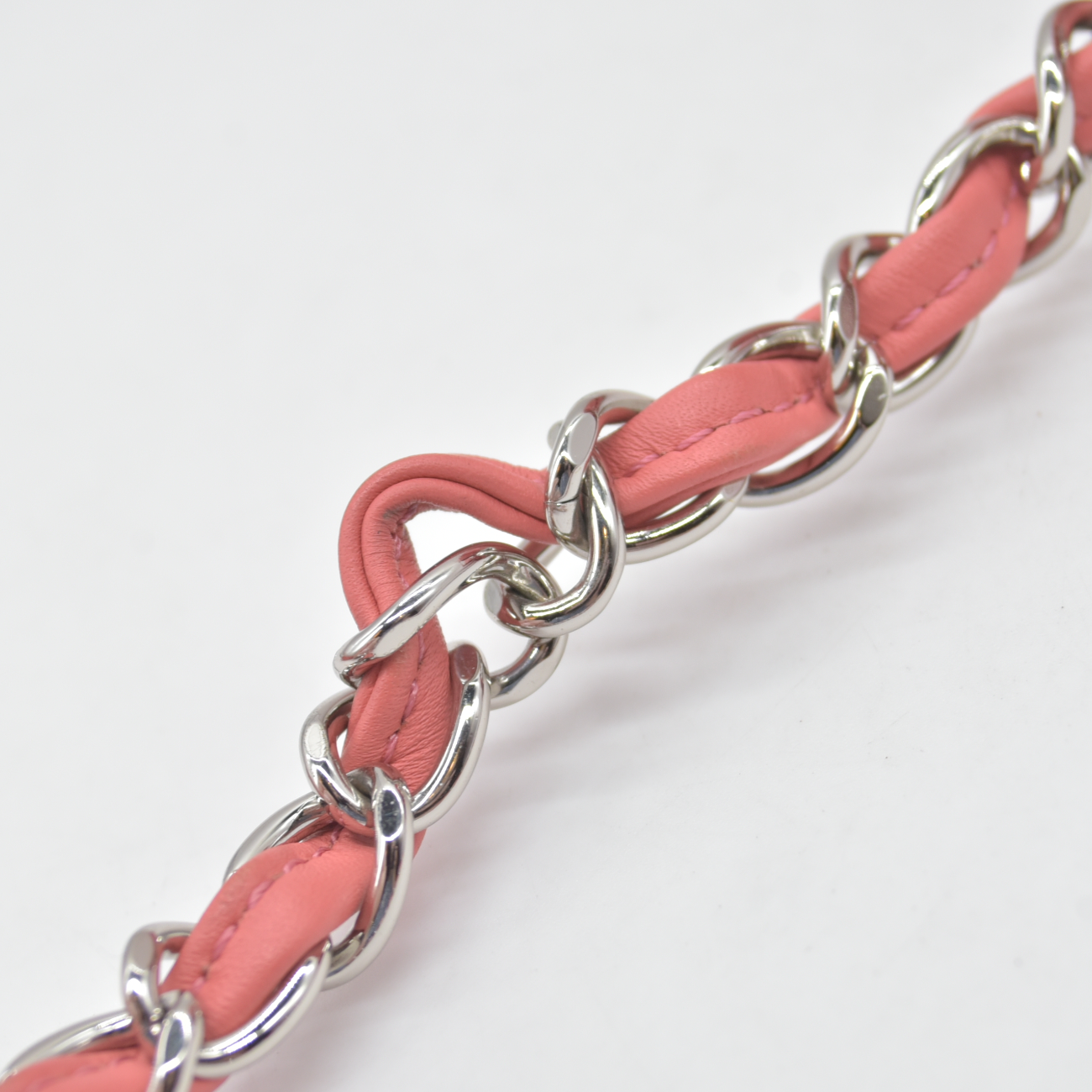 $4500 Chanel Pink CC Chain Drawstring Bucket Bag Leather