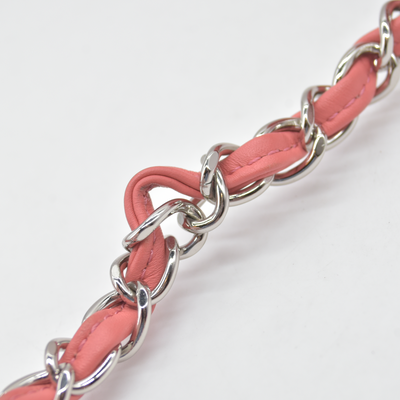 $4500 Chanel Pink CC Chain Drawstring Bucket Bag Leather