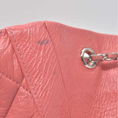 $4500 Chanel Pink CC Chain Drawstring Bucket Bag Leather