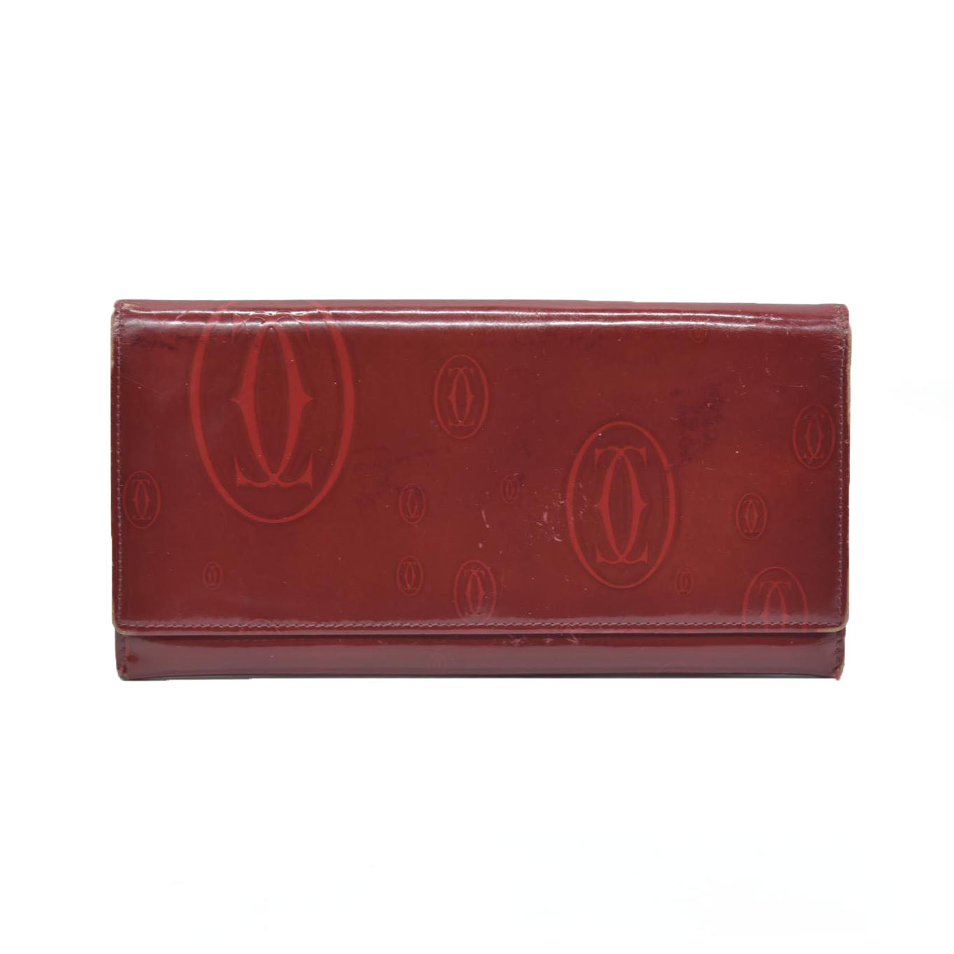 Cartier Patent Leather Continental Wallet