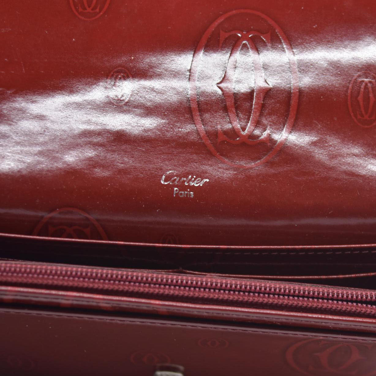 Cartier Patent Leather Continental Wallet