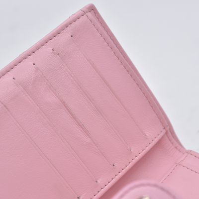 $1475 Chanel 2021-2022 Pink Quilted Caviar Leather Medium Flap Wallet 10021116