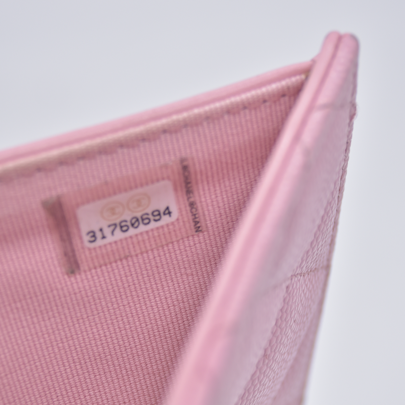 $1475 Chanel 2021-2022 Pink Quilted Caviar Leather Medium Flap Wallet 10021116