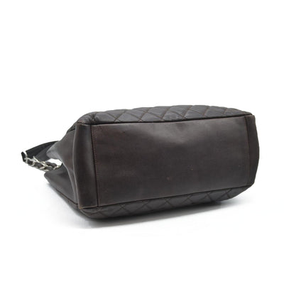 AUCTION $2900 Chanel  Caviar Quilted Grand Shopping Tote GST Brown Silver Hardware 2009