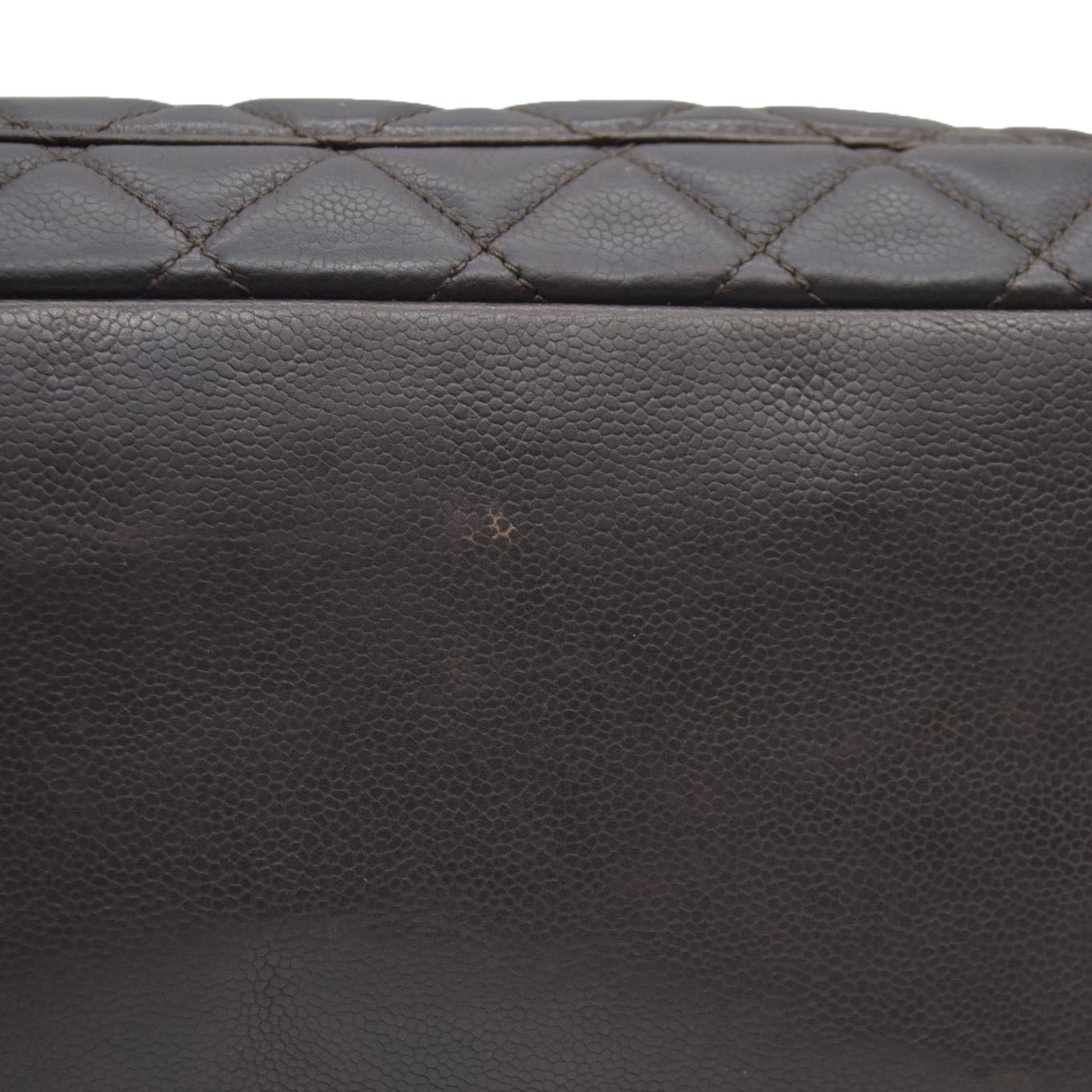 AUCTION $2900 Chanel  Caviar Quilted Grand Shopping Tote GST Brown Silver Hardware 2009