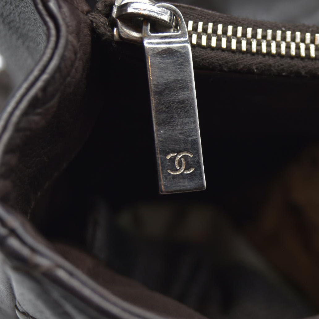 AUCTION $2900 Chanel  Caviar Quilted Grand Shopping Tote GST Brown Silver Hardware 2009