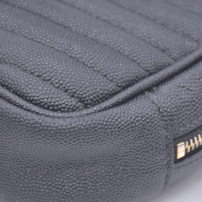 $1800 2022 Saint Laurent Grain De Poudre Matelasse Monogram Mini Lou Camera Bag Black 10021089