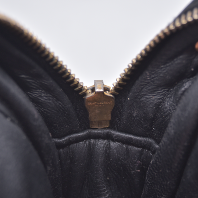 $1800 2022 Saint Laurent Grain De Poudre Matelasse Monogram Mini Lou Camera Bag Black 10021089