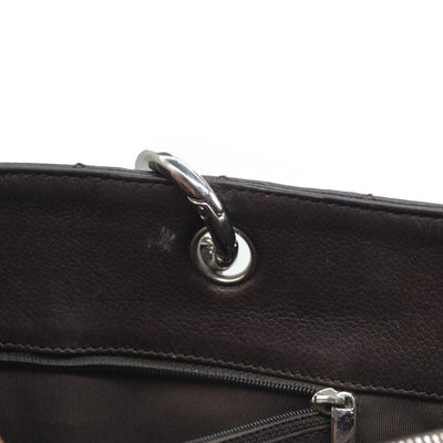 AUCTION $2900 Chanel  Caviar Quilted Grand Shopping Tote GST Brown Silver Hardware 2009