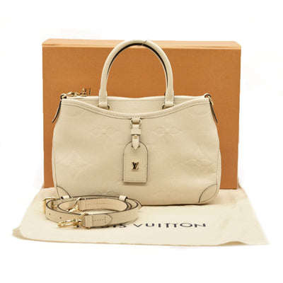 LOUIS VUITTON Trianon PM Monogram Emprreinte Handbag Creme