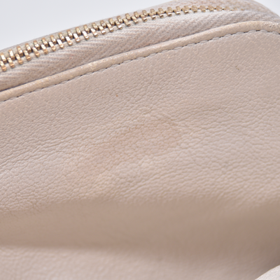 $1350 2021 Saint Laurent Grained Lambskin Quilted Mini Becky Double Zip Bag Cream 10021094