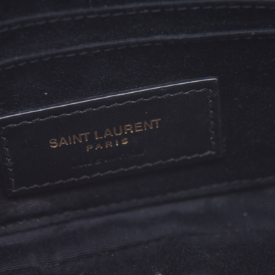 $1350 2021 Saint Laurent Grained Lambskin Quilted Mini Becky Double Zip Bag Cream 10021094
