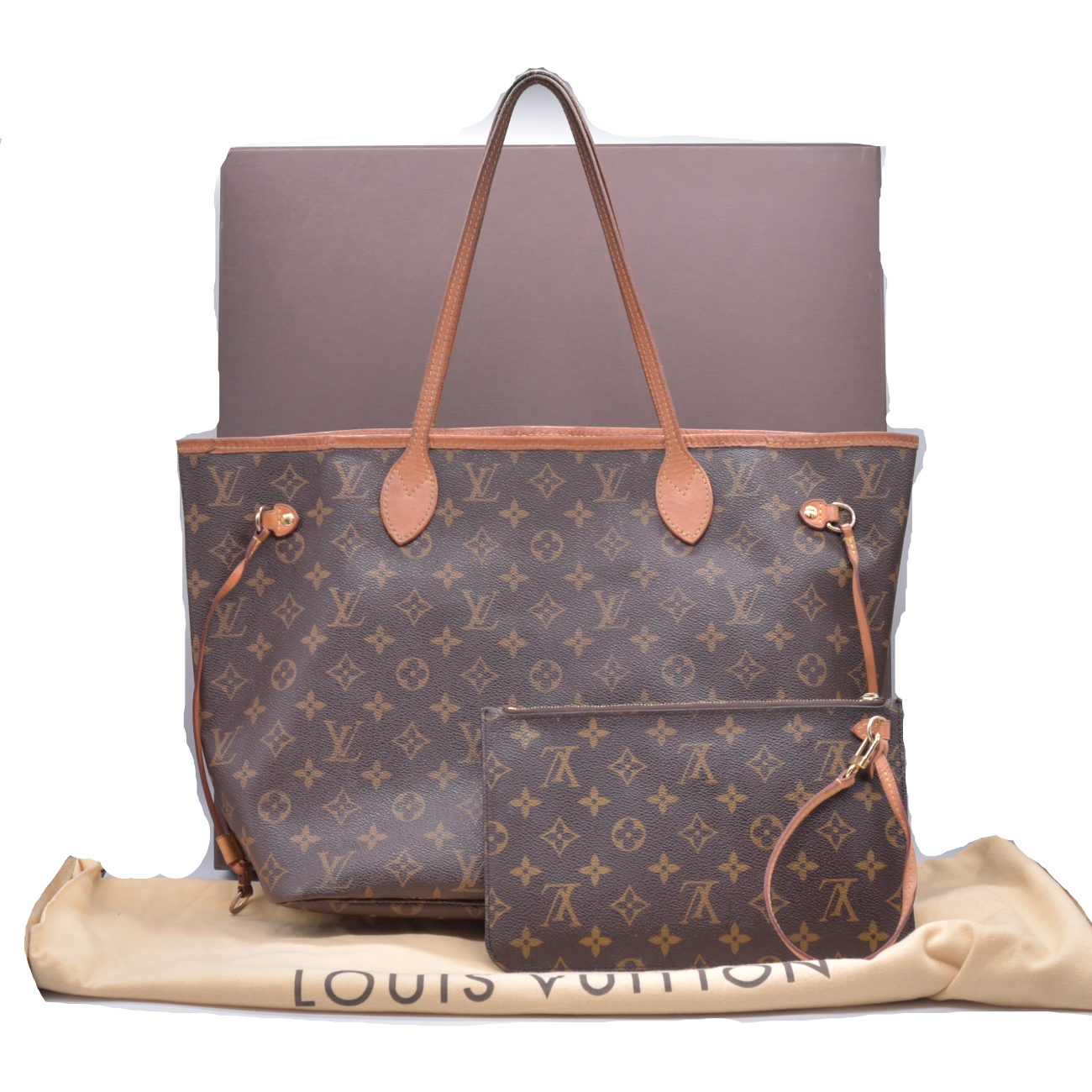 $2310 2014 Louis Vuitton Monogram Neverfull MM with Pouch 10021109 SR2134