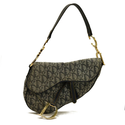 Christian Dior  Monogram Saddle Bag Blue