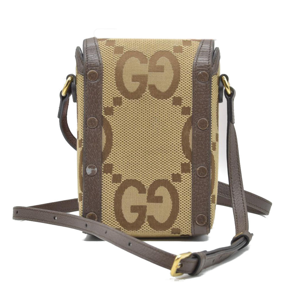 $1200 Gucci Horsebit 1955 Jumbo GG Mini Crossbody Bag Beige CONSIGNMENT