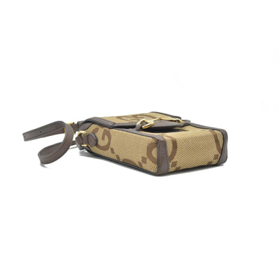 $1200 Gucci Horsebit 1955 Jumbo GG Mini Crossbody Bag Beige CONSIGNMENT