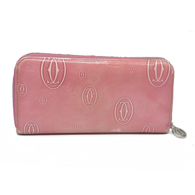 Cartier Patent leather Logo Wallet Pink