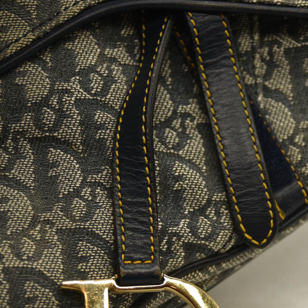 Christian Dior  Monogram Saddle Bag Blue