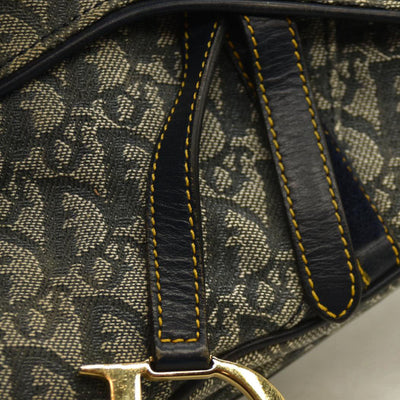 Christian Dior  Monogram Saddle Bag Blue