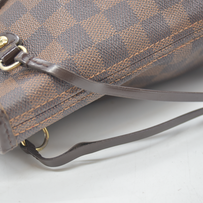 $2160 2009 Louis Vuitton LV Tote Bag Neverfull PM Brown Damier VI1099