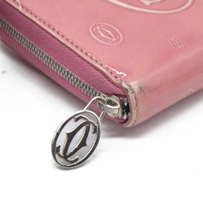 Cartier Patent leather Logo Wallet Pink