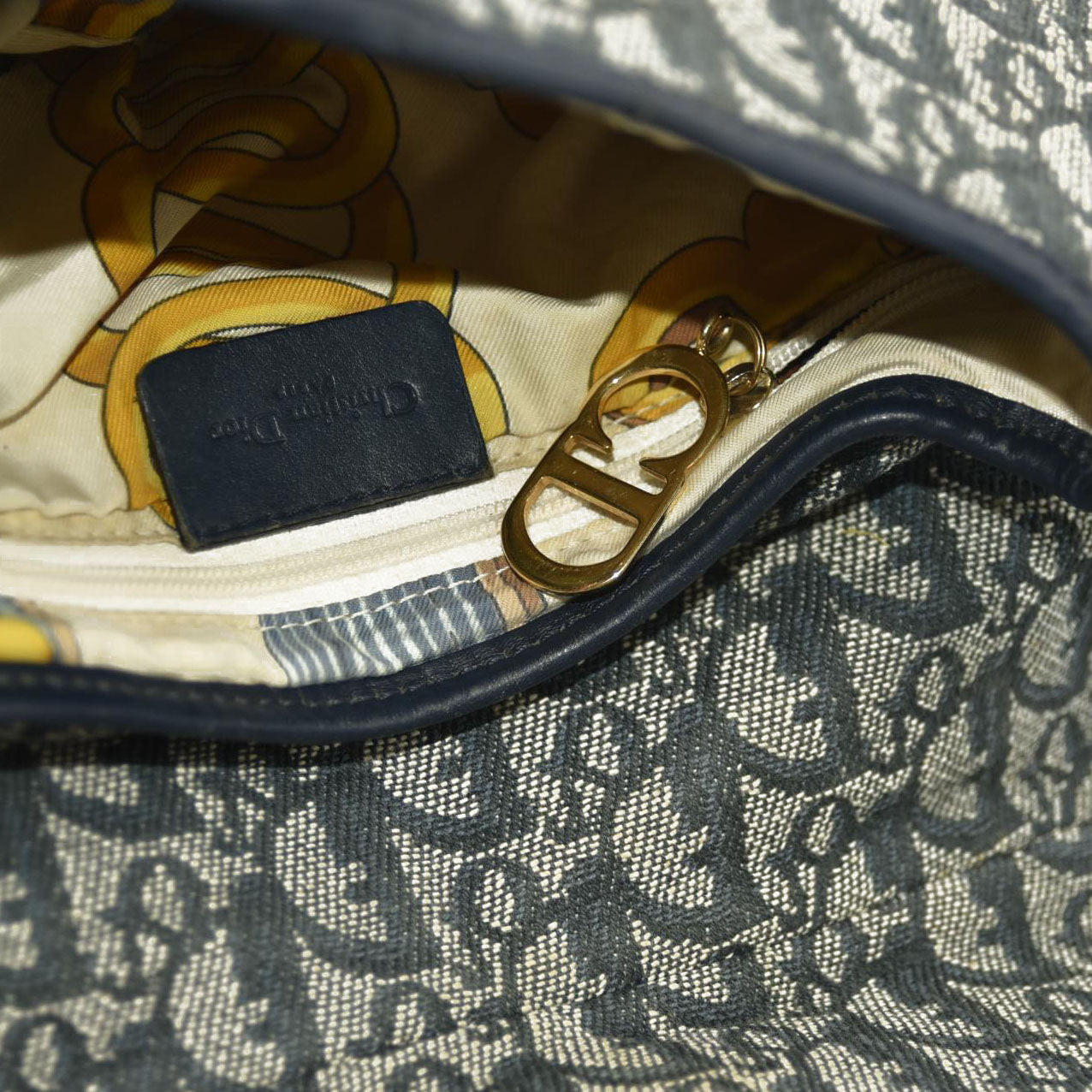 Christian Dior  Monogram Saddle Bag Blue