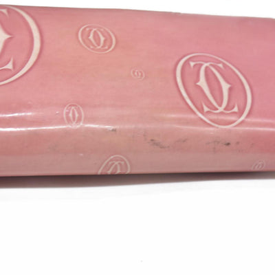 Cartier Patent leather Logo Wallet Pink