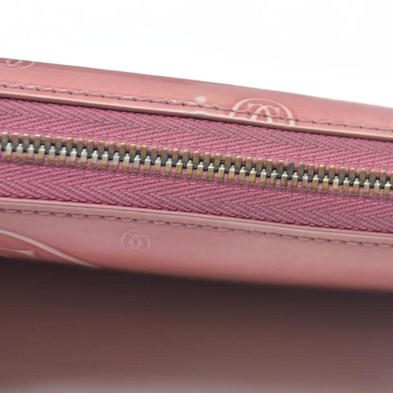 Cartier Patent leather Logo Wallet Pink