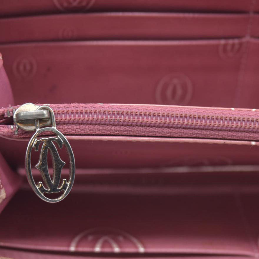 Cartier Patent leather Logo Wallet Pink