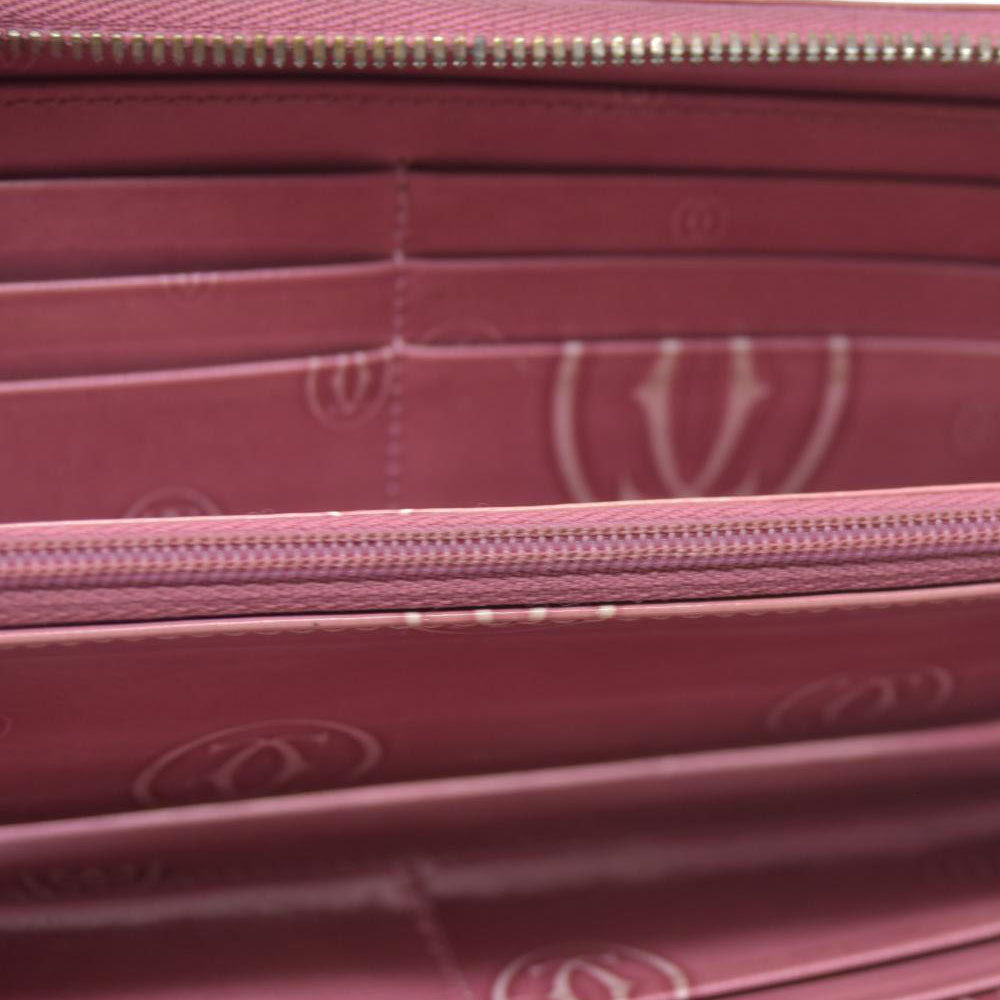 Cartier Patent leather Logo Wallet Pink