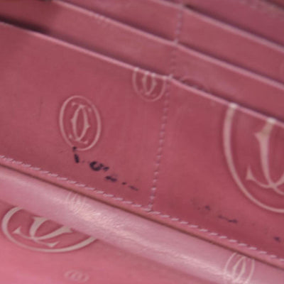 Cartier Patent leather Logo Wallet Pink