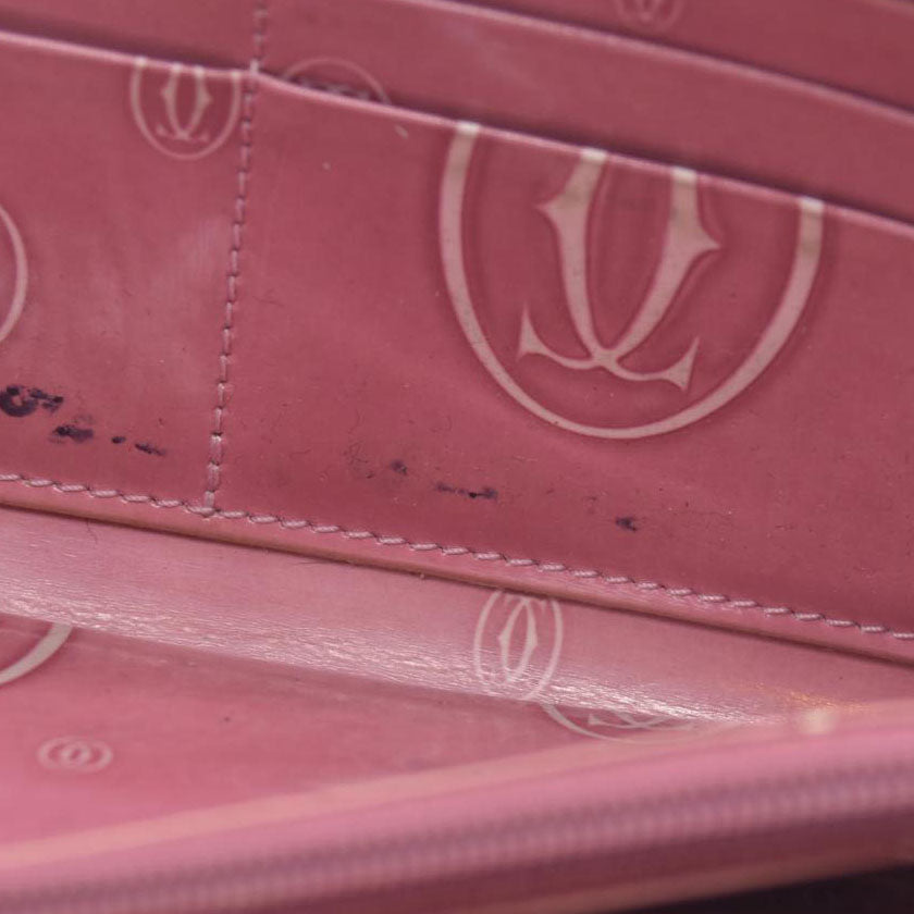 Cartier Patent leather Logo Wallet Pink