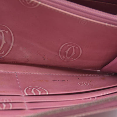 Cartier Patent leather Logo Wallet Pink