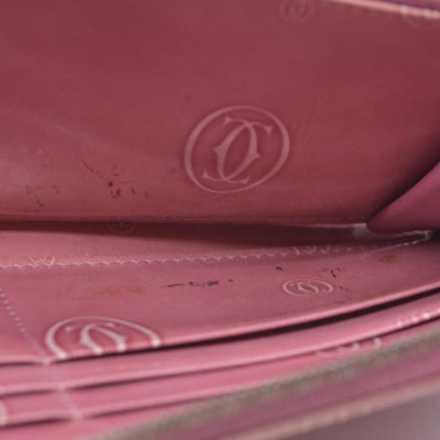 Cartier Patent leather Logo Wallet Pink