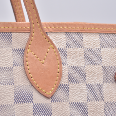 $2240 2018 Louis Vuitton Damier Azur Neverfull MM with Pouch SD1118 10021110
