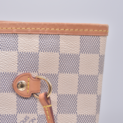$2240 2018 Louis Vuitton Damier Azur Neverfull MM with Pouch SD1118 10021110